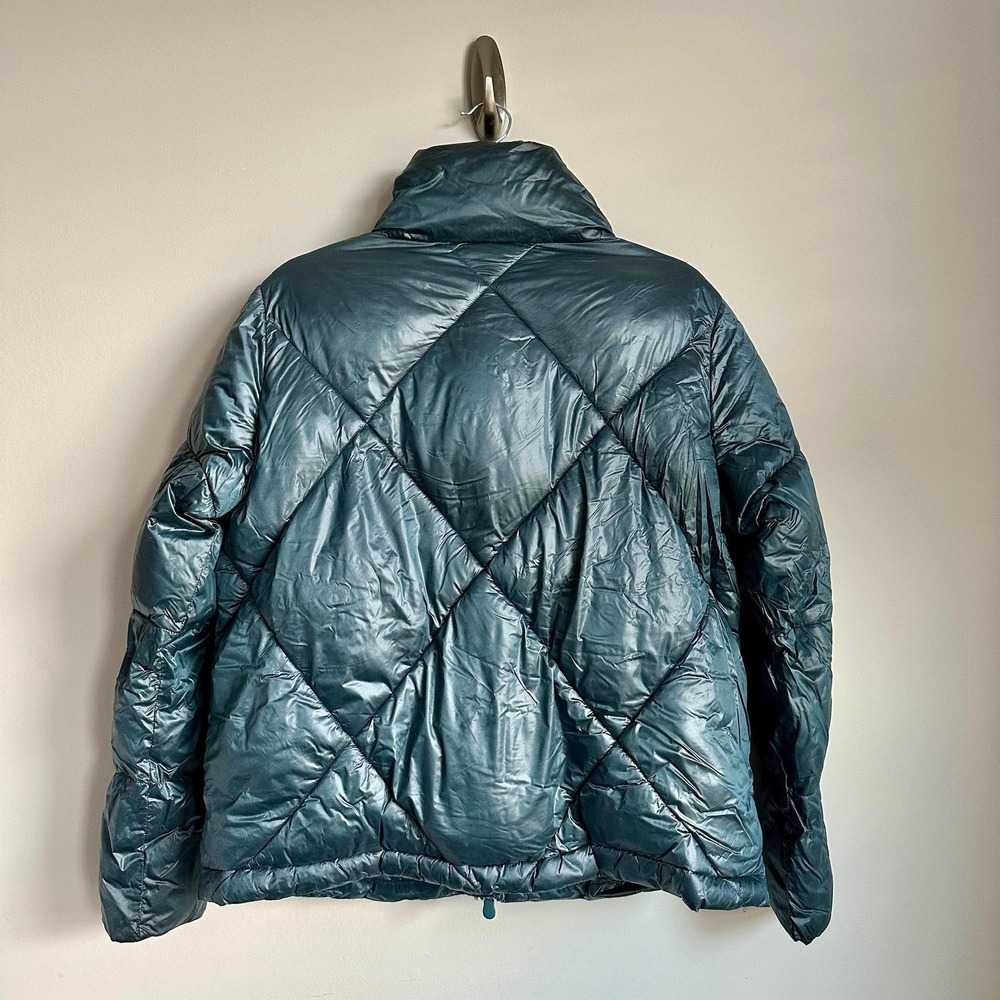 Save The Duck Jacket Womens Medium Teal Quilted Puffer Plumtech Ultra Light Zip - Picture 6 of 10